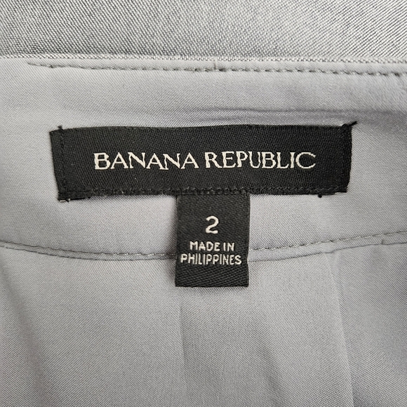 Banana Republic Straight Pencil Skirt Wool Gray Zip Back Career Business 2 - Picture 4 of 6